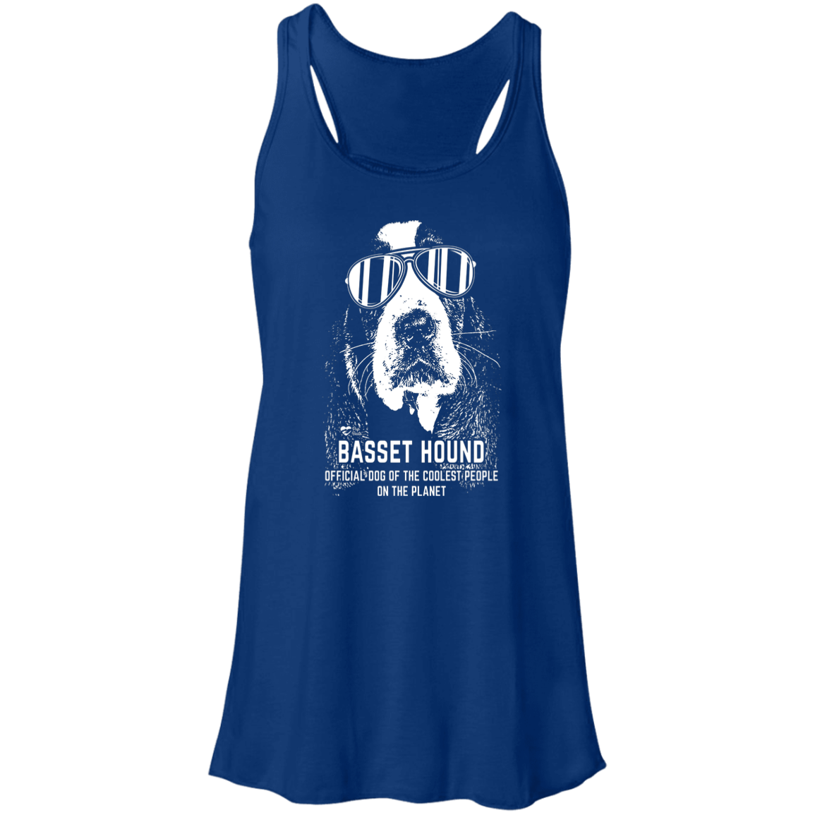 Coolest Basset Hound Flowy Racerback Tank