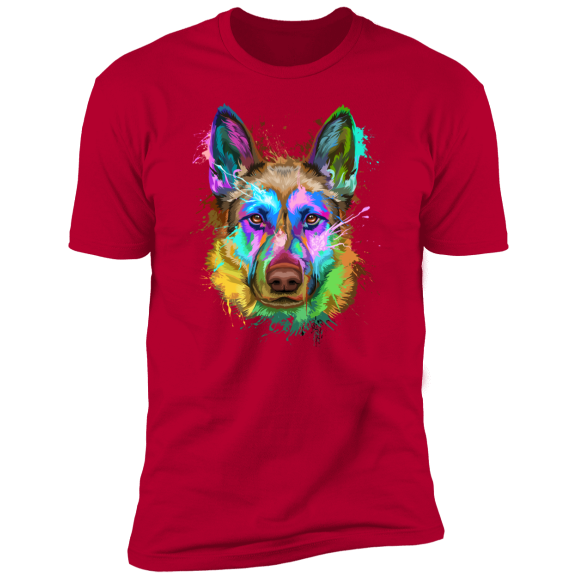 German Shepherd Splash P Short Sleeve T-Shirt