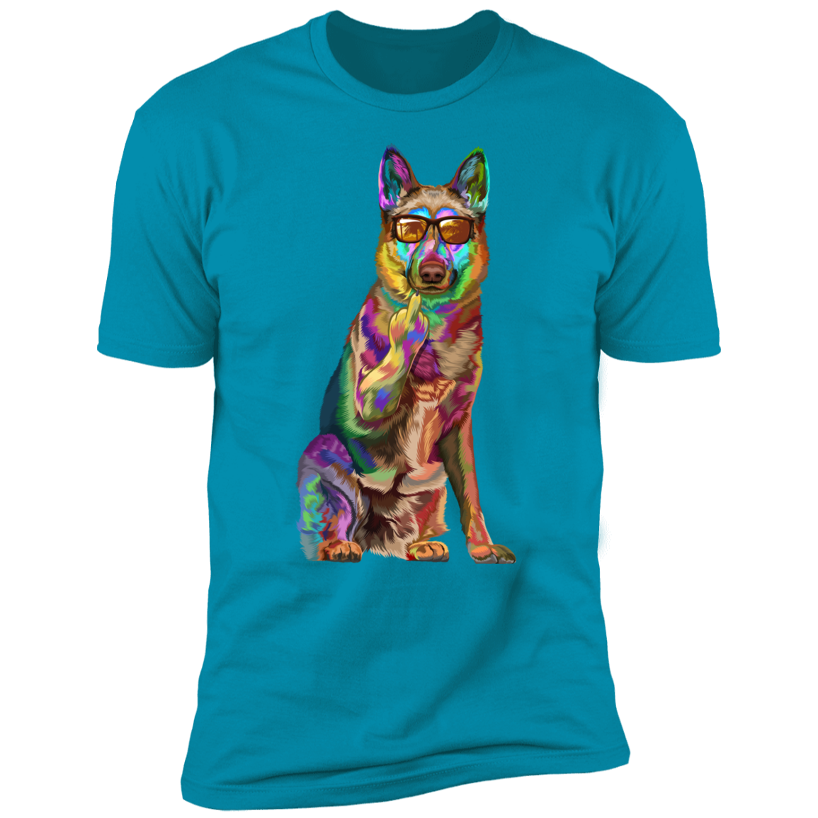 German Shepherd Middle Finger Short Sleeve T-Shirt