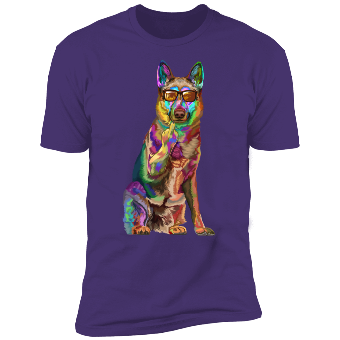 Middle Finger German Shepherd Short Sleeve T-Shirt