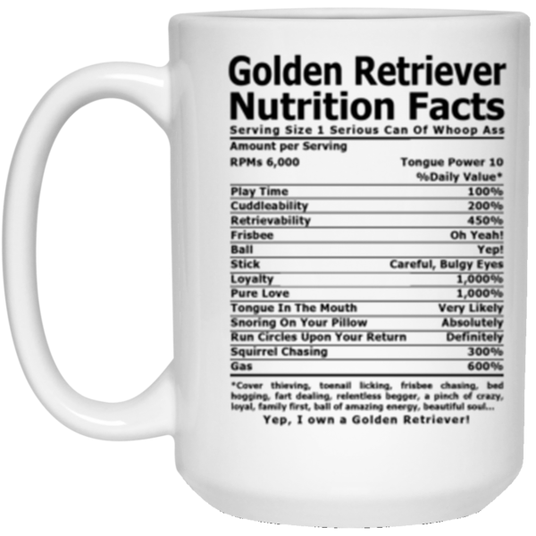 Golden Retriever Nutrition Facts Coffee, Tea Mug