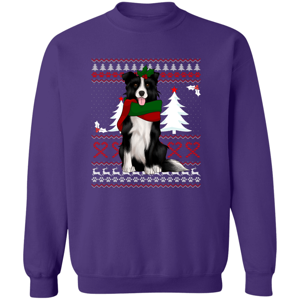 Border Collie Christmas Fun Ugly Sweatshirt