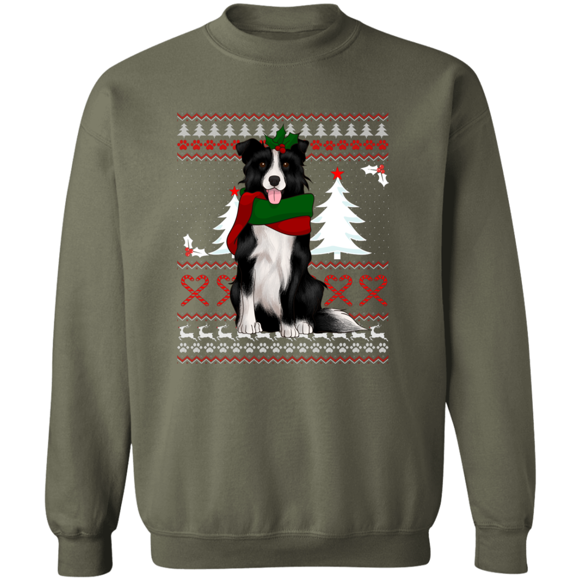 Border Collie Christmas Fun Ugly Sweatshirt