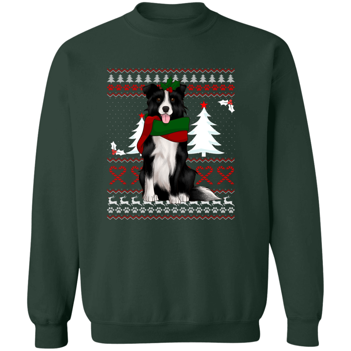 Border Collie Christmas Fun Ugly Sweatshirt