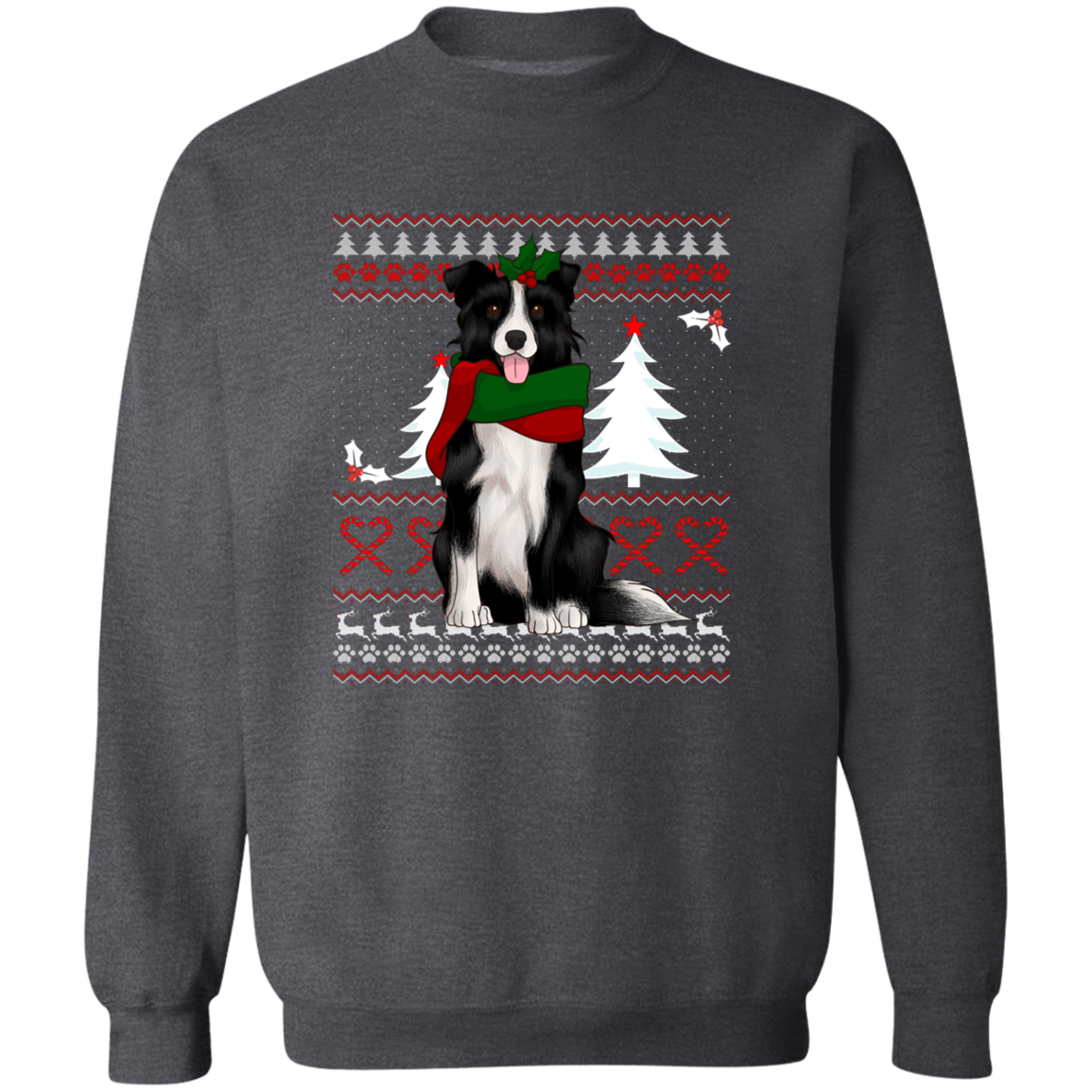Border Collie Christmas Fun Ugly Sweatshirt