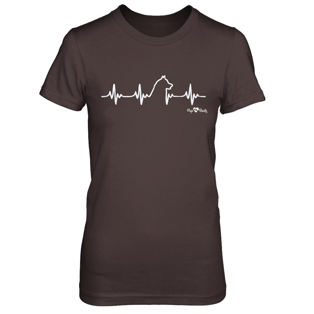 Siberian Husky Heartbeat Fitted Short Sleeve Tee