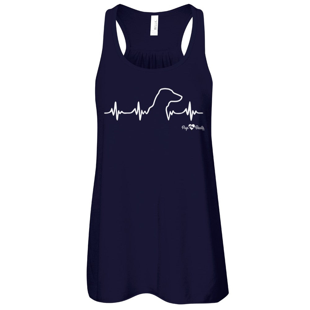 Dachshund Heartbeat Flowy Racerback Tank