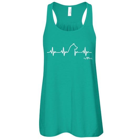 Siberian Husky Heartbeat Flowy Racerback Tank