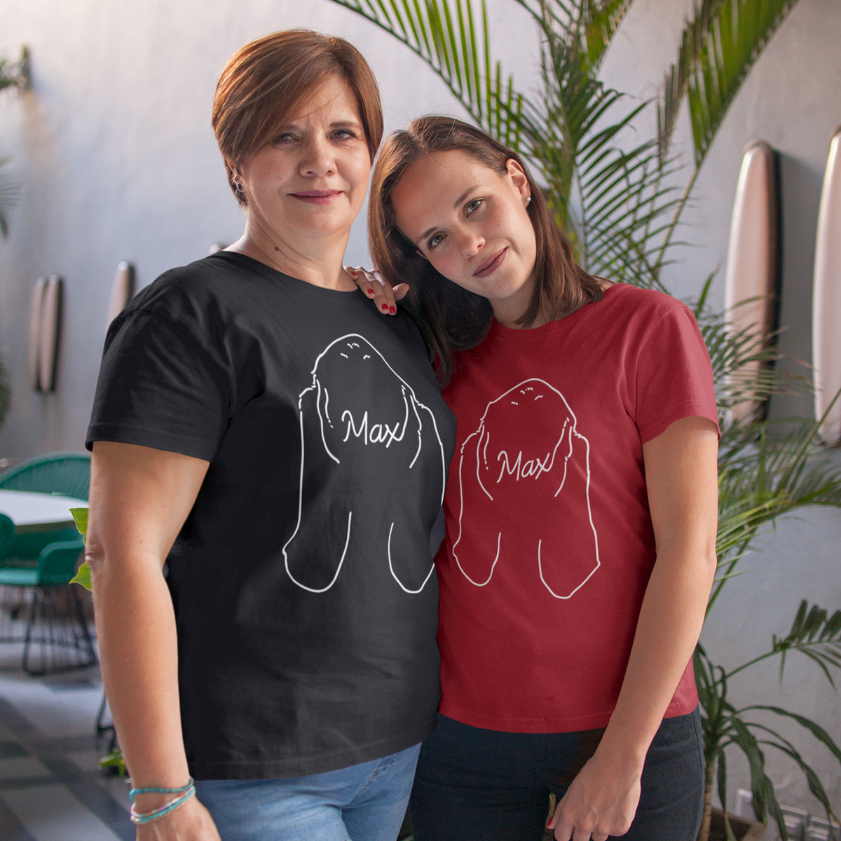 Custom Dog Ears Outline Tattoo Inspired T-Shirt