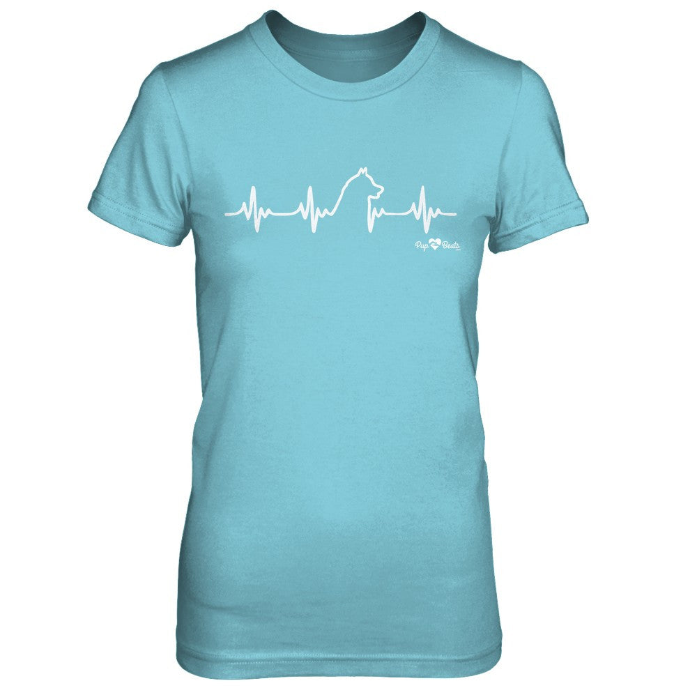 Siberian Husky Heartbeat Fitted Short Sleeve Tee