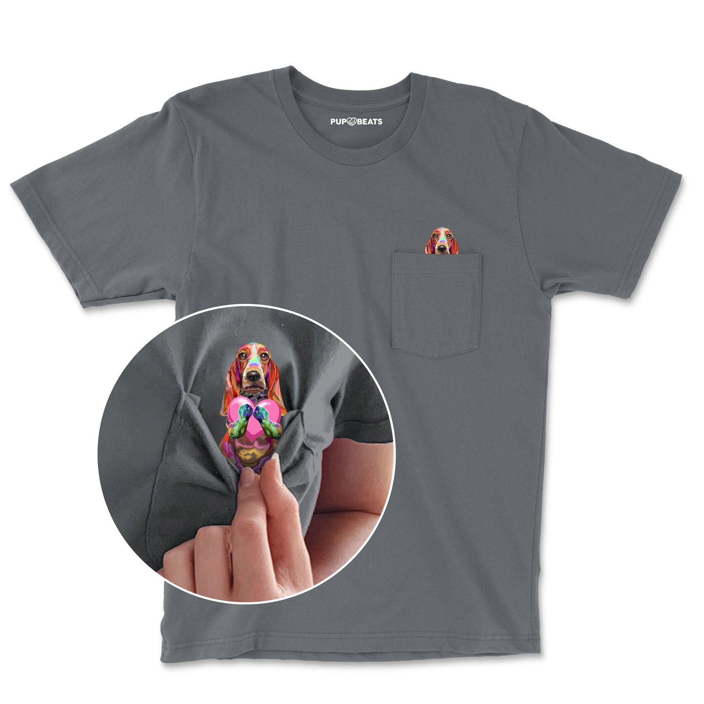 Basset Hound Love Pocket T-Shirt