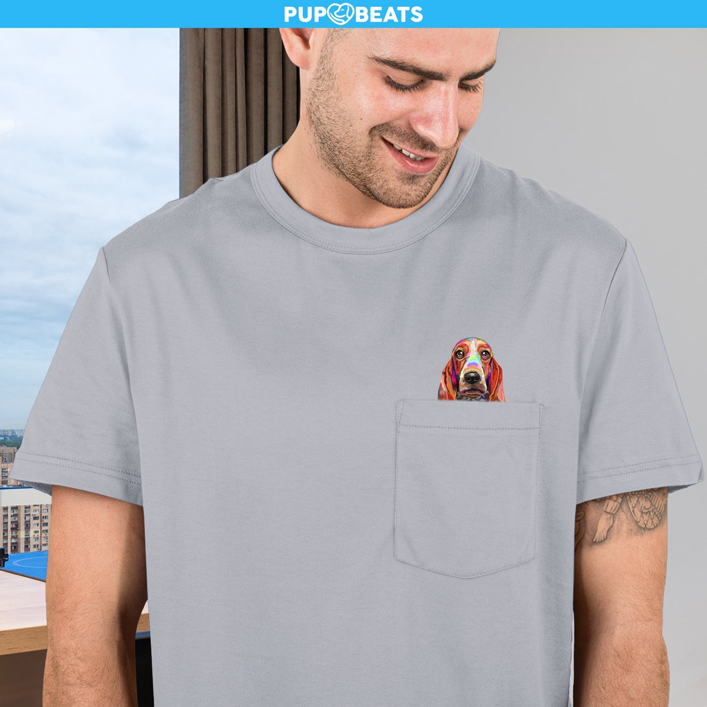 Basset Hound Love Pocket T-Shirt