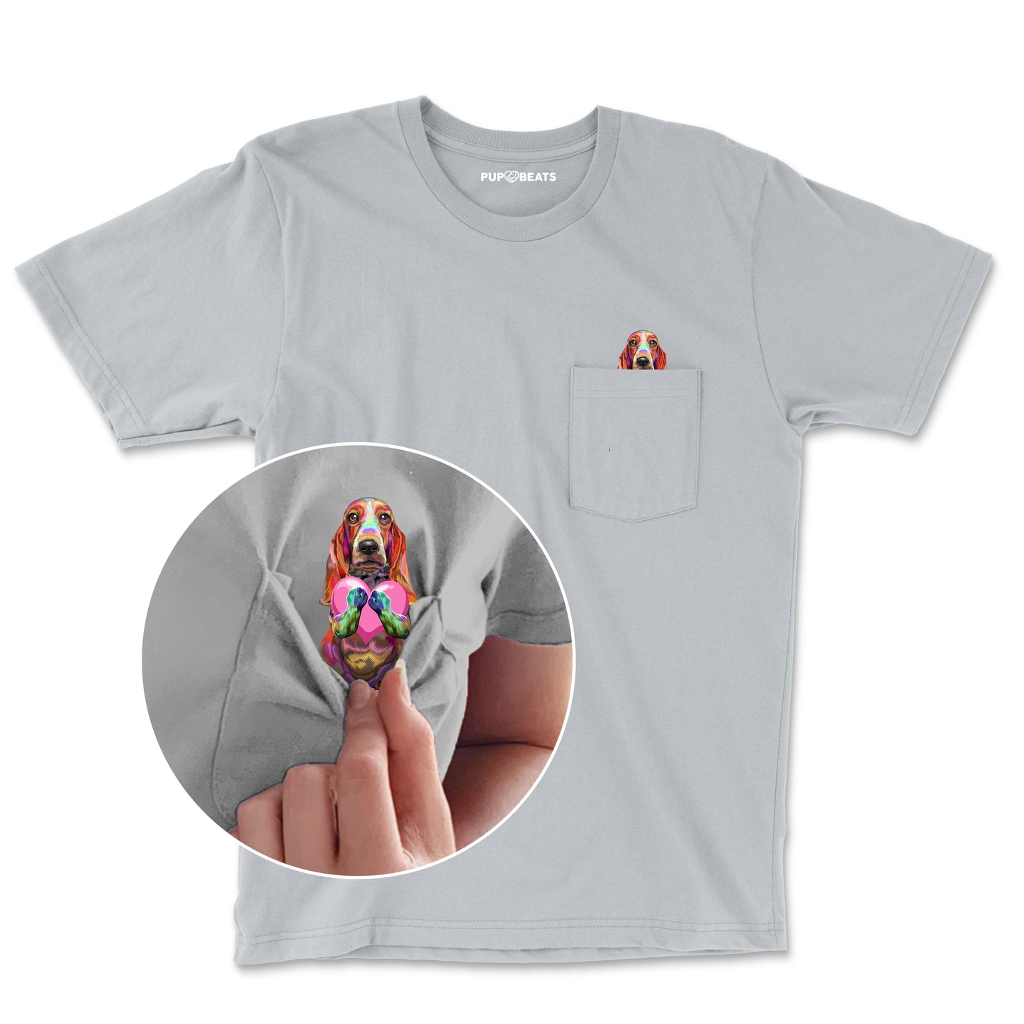 Basset Hound Love Pocket T-Shirt