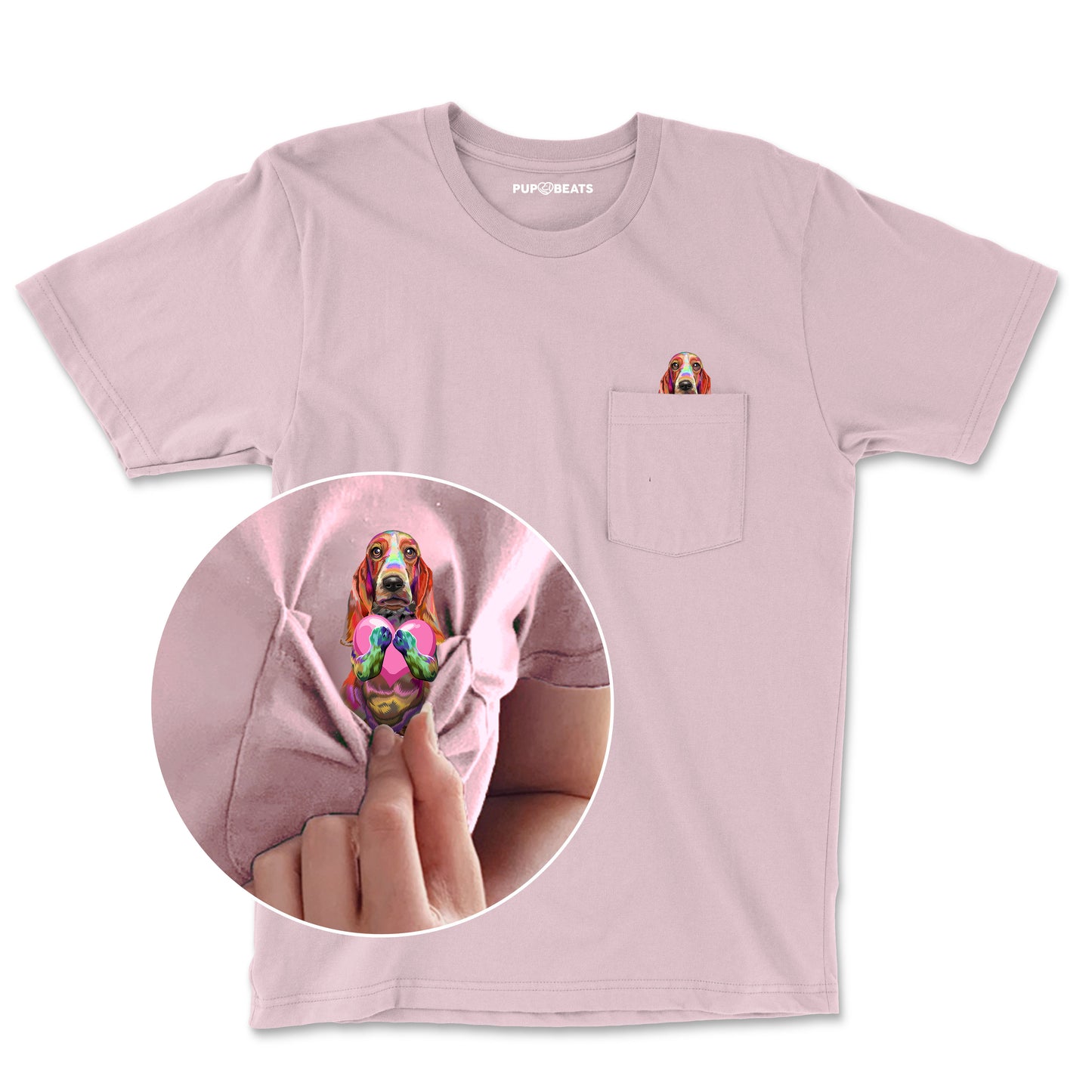 Basset Hound Love Pocket T-Shirt