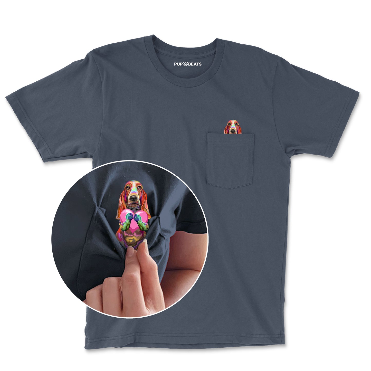 Basset Hound Love Pocket T-Shirt