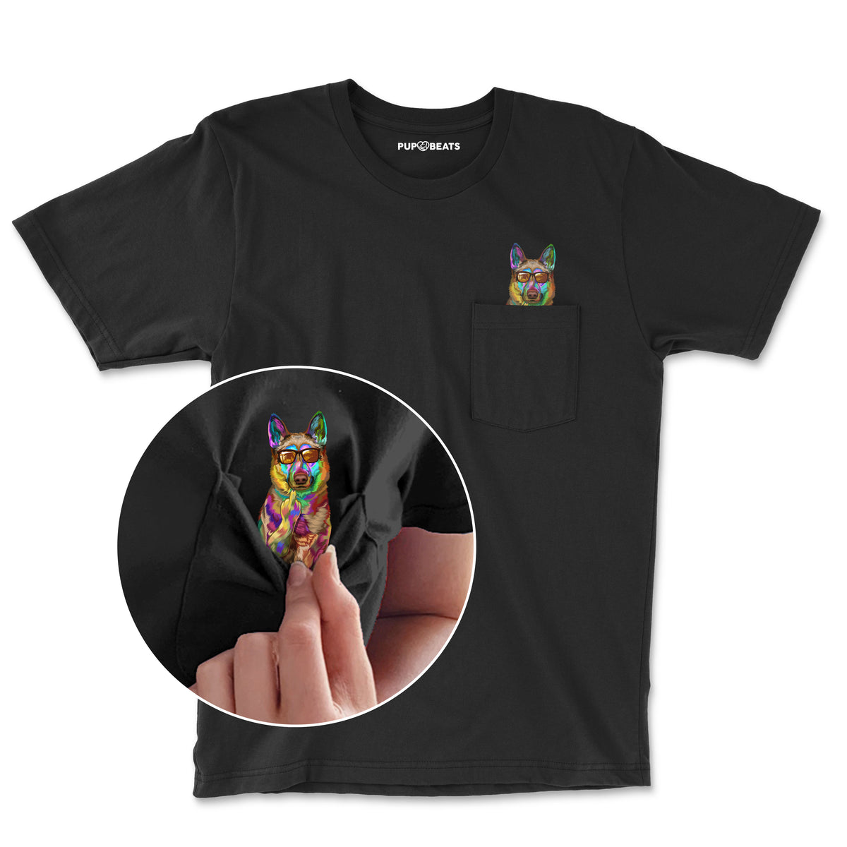 Funny German Shepherd Pocket T-Shirt