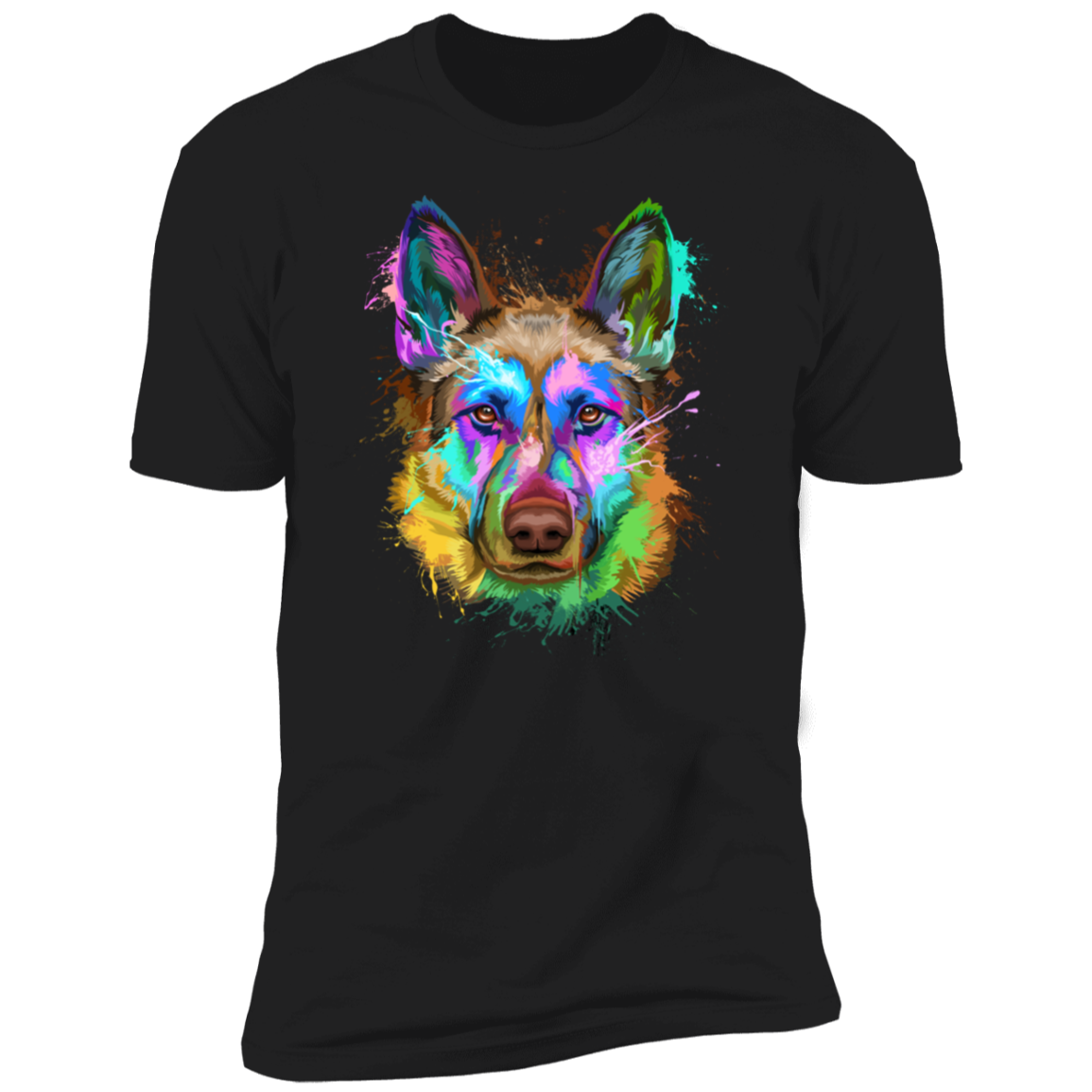 German Shepherd Splash P Short Sleeve T-Shirt