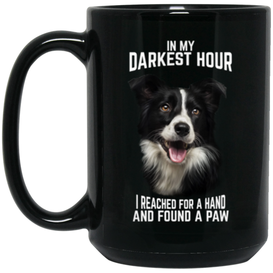 Darkest Hour Border Collie 15 oz. Black Mug