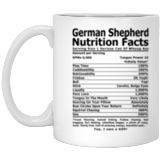 German Shepherd Nutrition Facts Coffee, Tea Mug