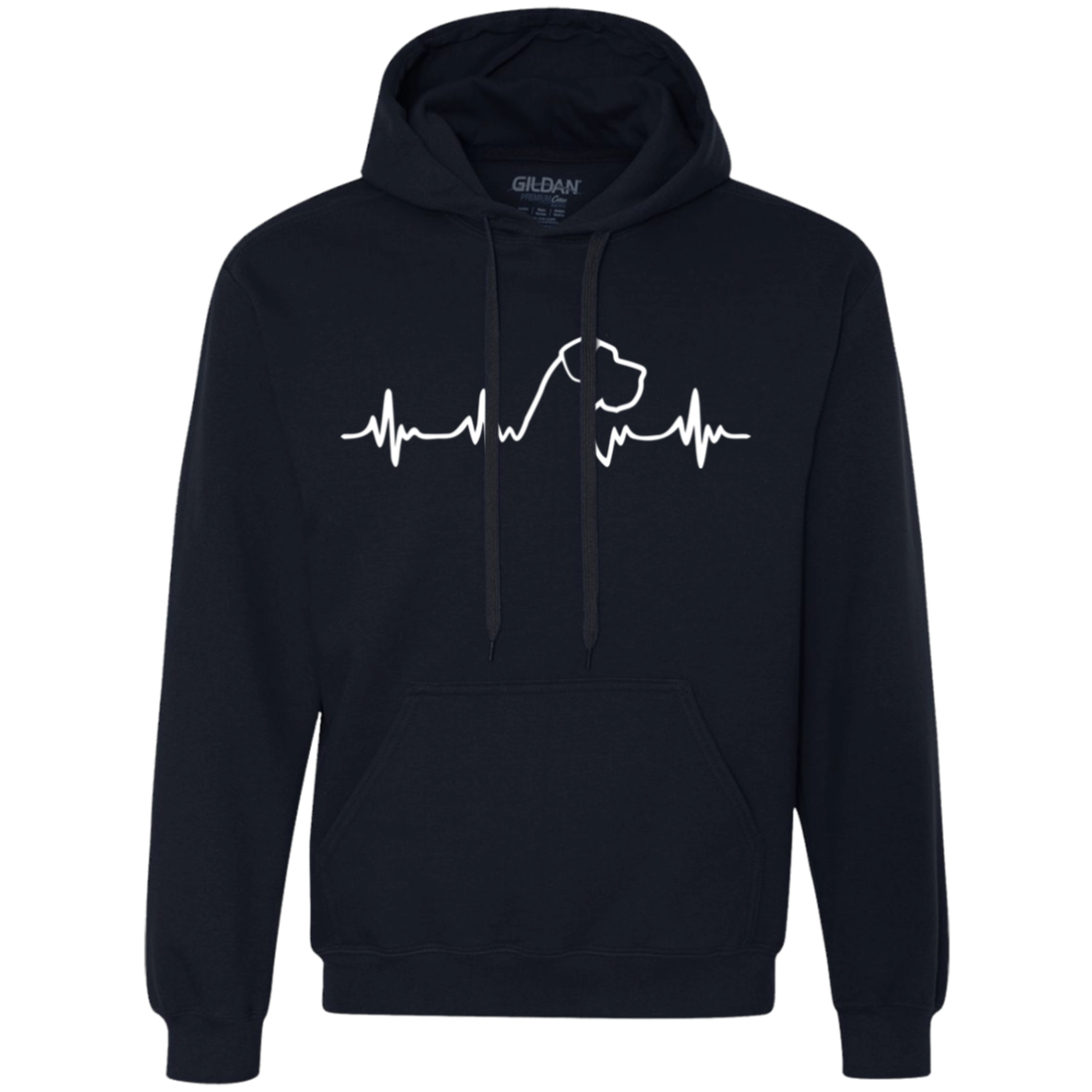Great Dane Heartbeat Natural Ears Unisex Hoodie