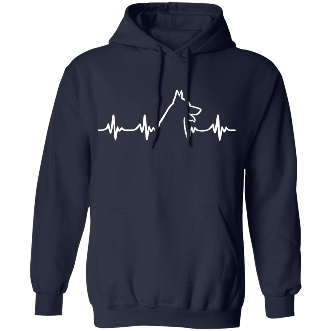 German Shepherd Heartbeat Pullover Hoodie