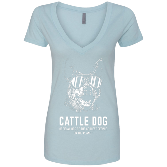 Cattle dog Official Dog Of Coolest Ladies' Deep V-Neck T-Shirt