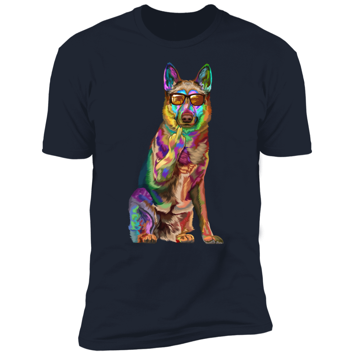 German Shepherd Middle Finger Short Sleeve T-Shirt