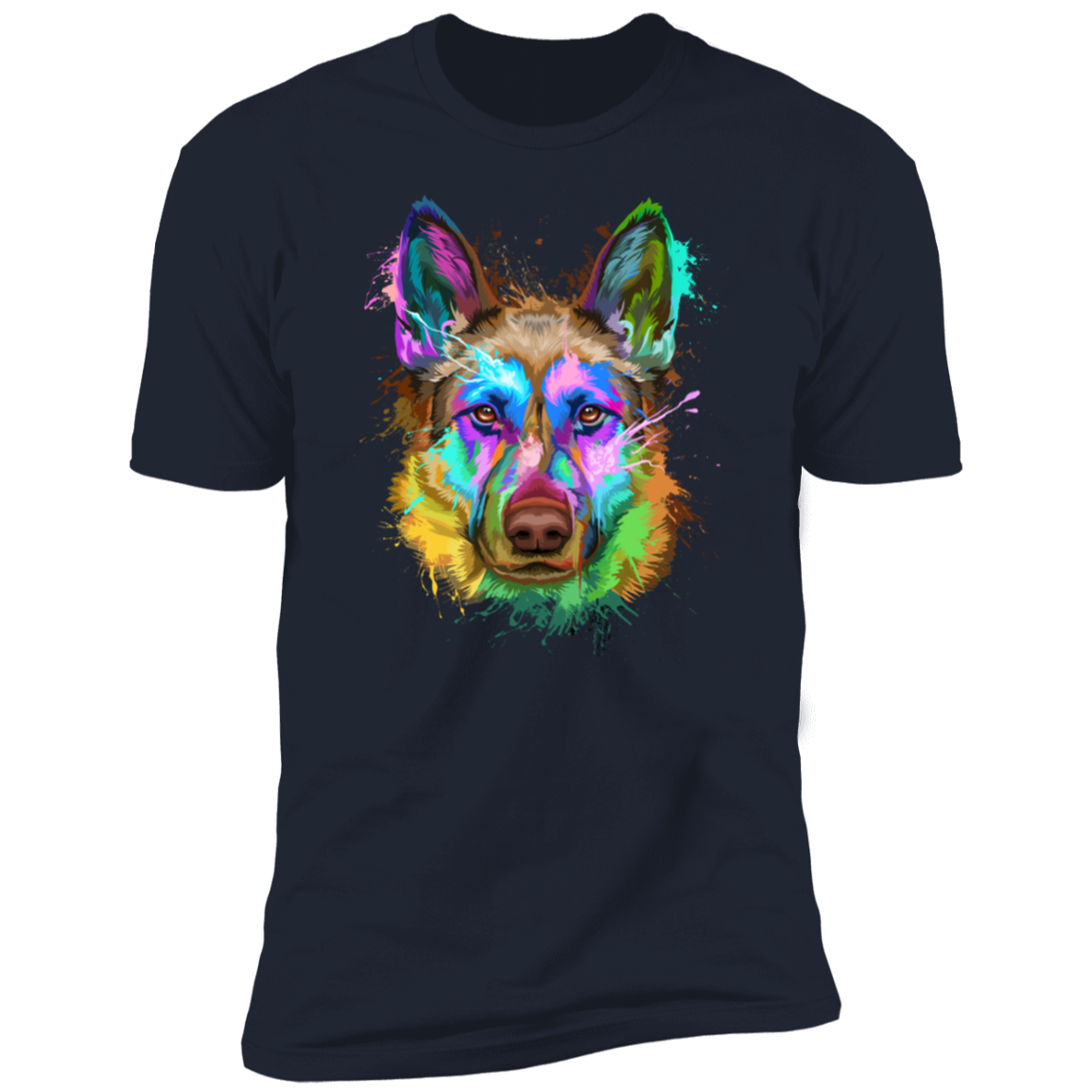 German Shepherd Splash P Short Sleeve T-Shirt