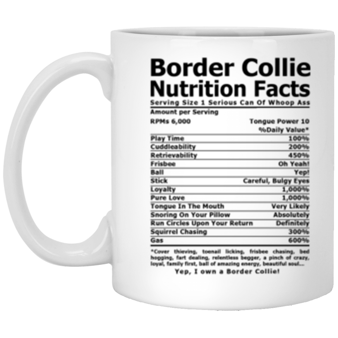 Border Collie Nutrition White Mug