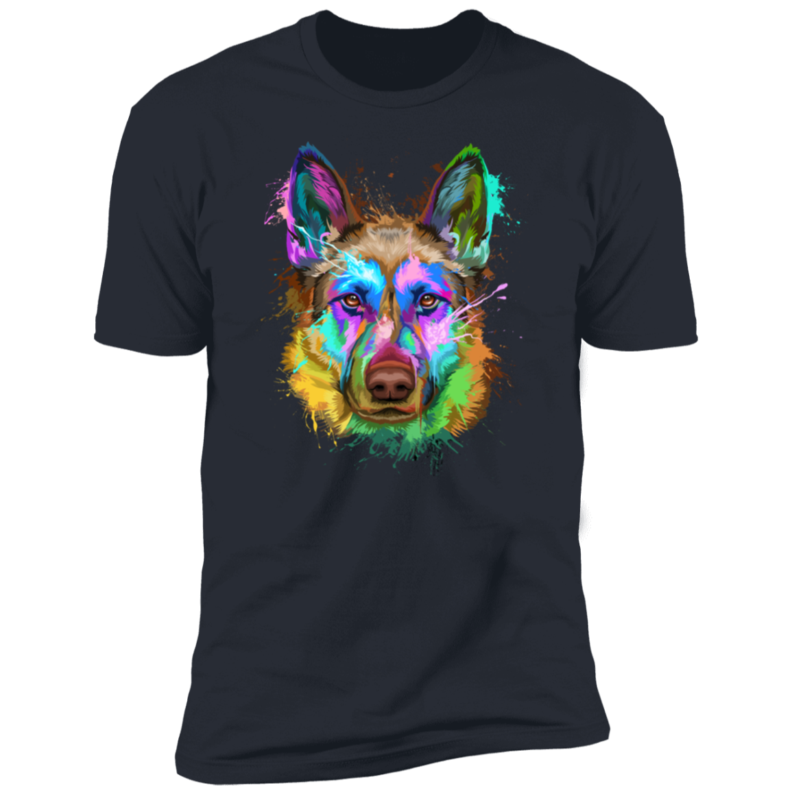 German Shepherd Splash P Short Sleeve T-Shirt