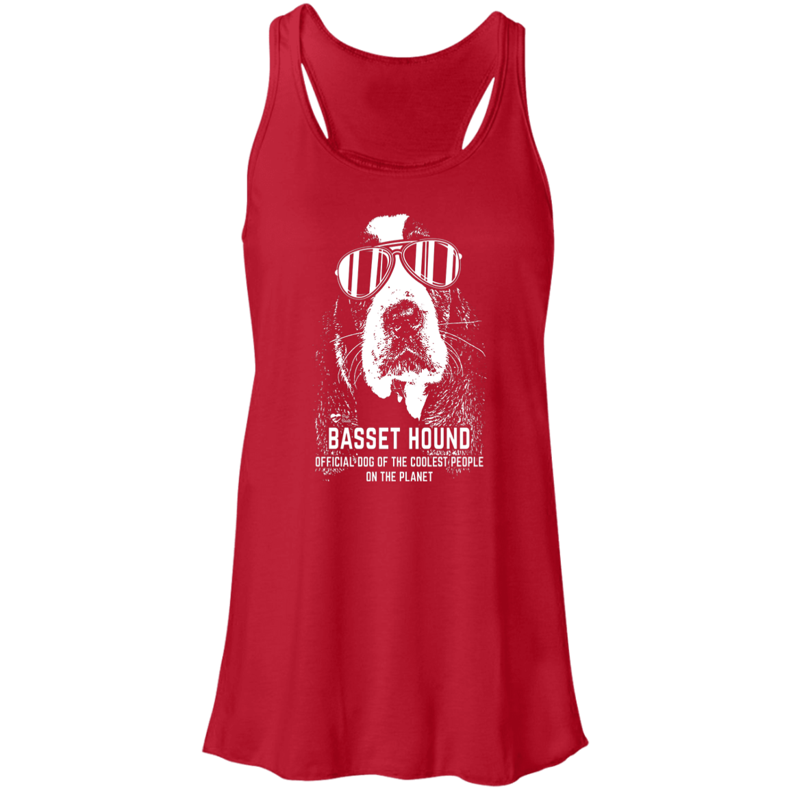 Coolest Basset Hound Flowy Racerback Tank
