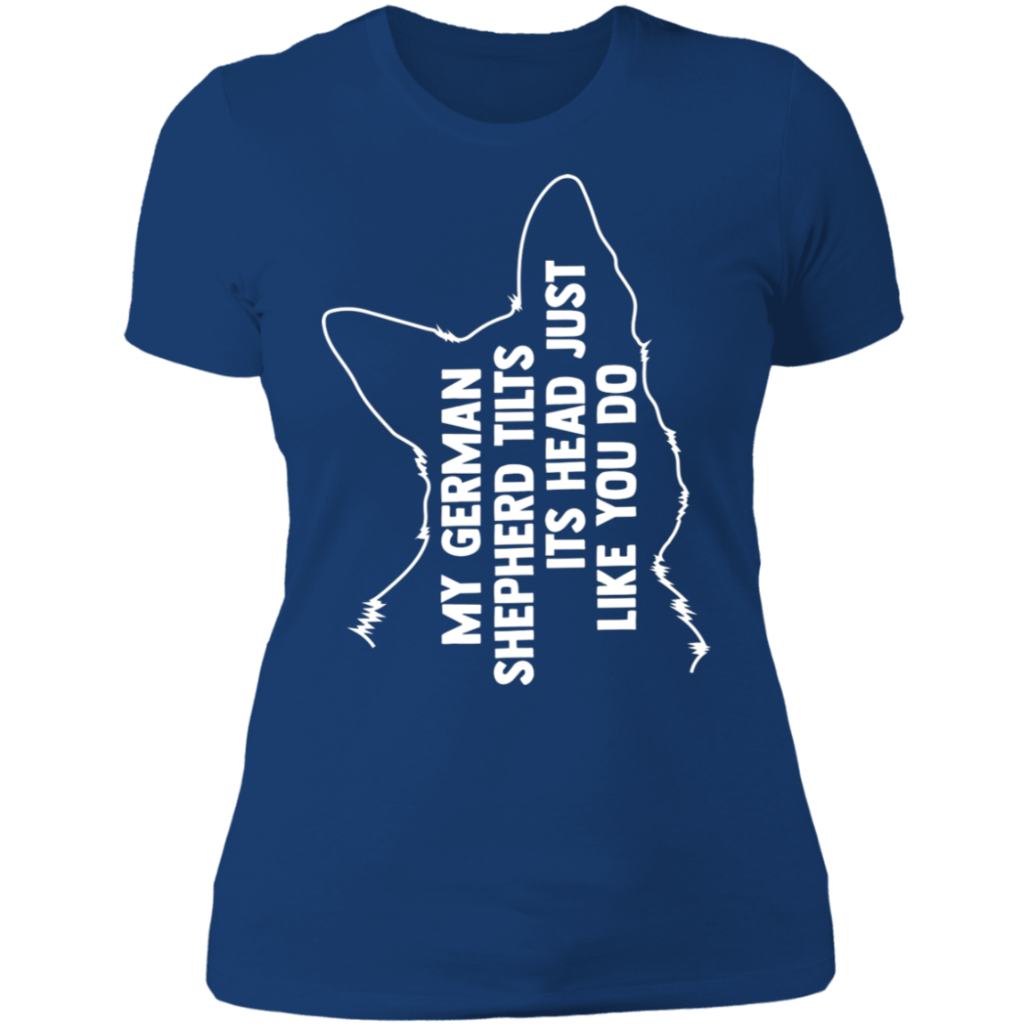 German Shepherd Tilt Head Ladies' Boyfriend T-Shirt