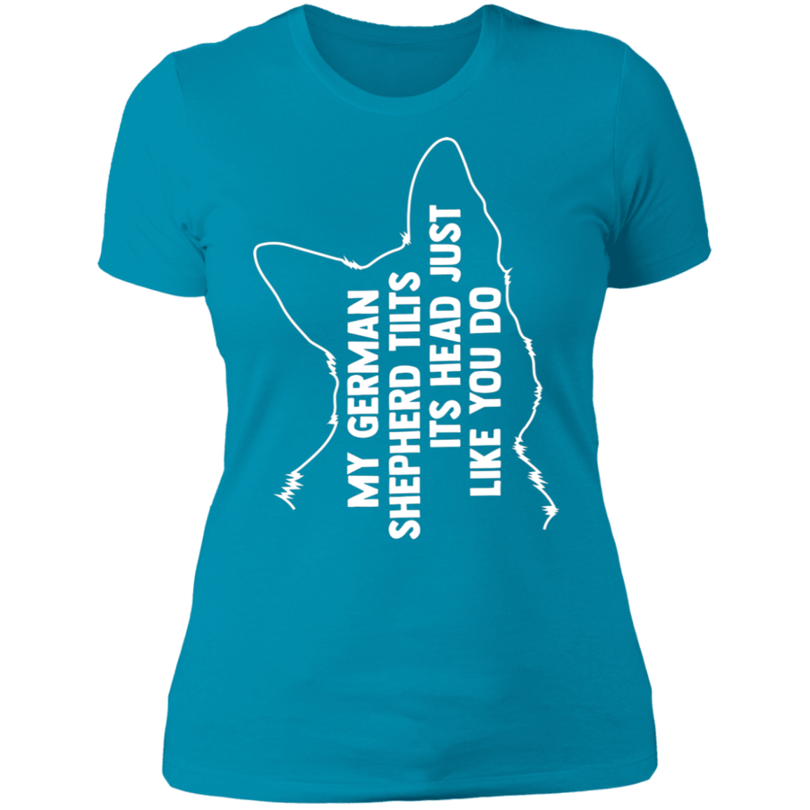 German Shepherd Tilt Head Ladies' Boyfriend T-Shirt