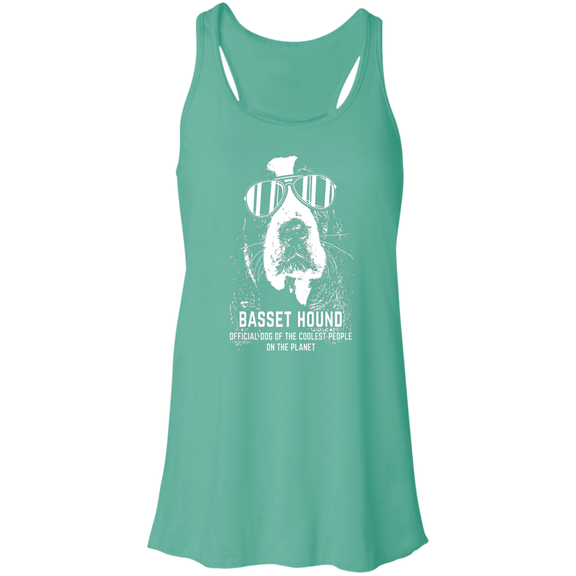 Coolest Basset Hound Flowy Racerback Tank