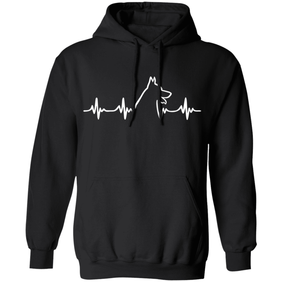 German Shepherd Heartbeat Pullover Hoodie