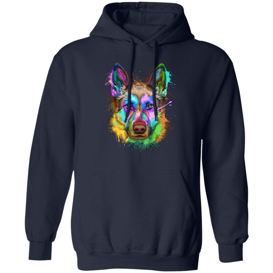 German Shepherd Splash Pullover Hoodie