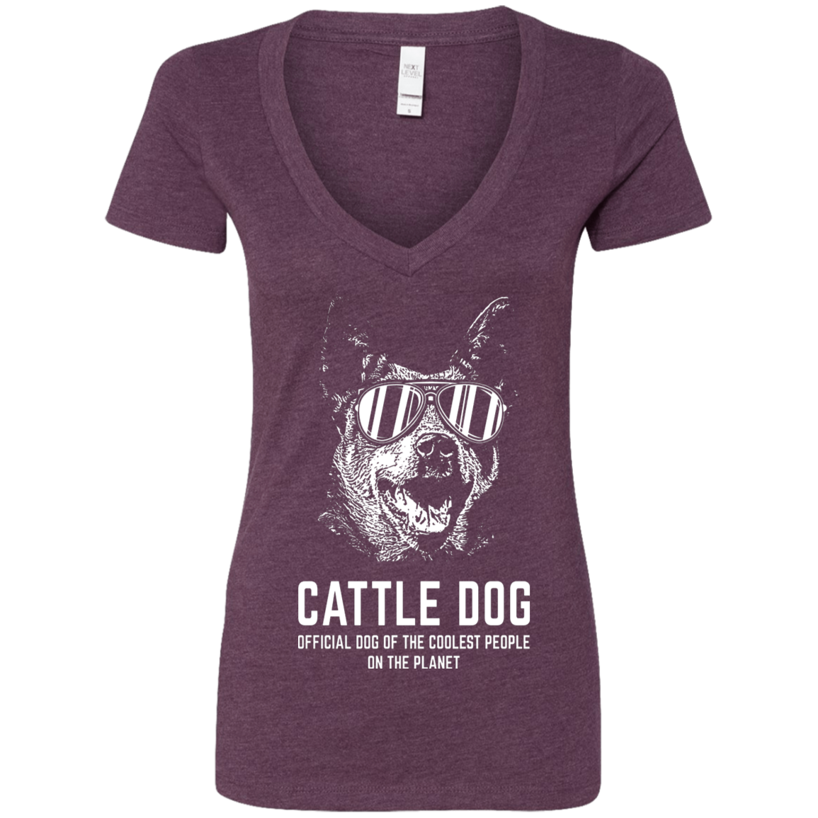Cattle dog Official Dog Of Coolest Ladies' Deep V-Neck T-Shirt
