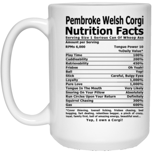 Pembroke Welsh Corgi 15 oz. White Mug