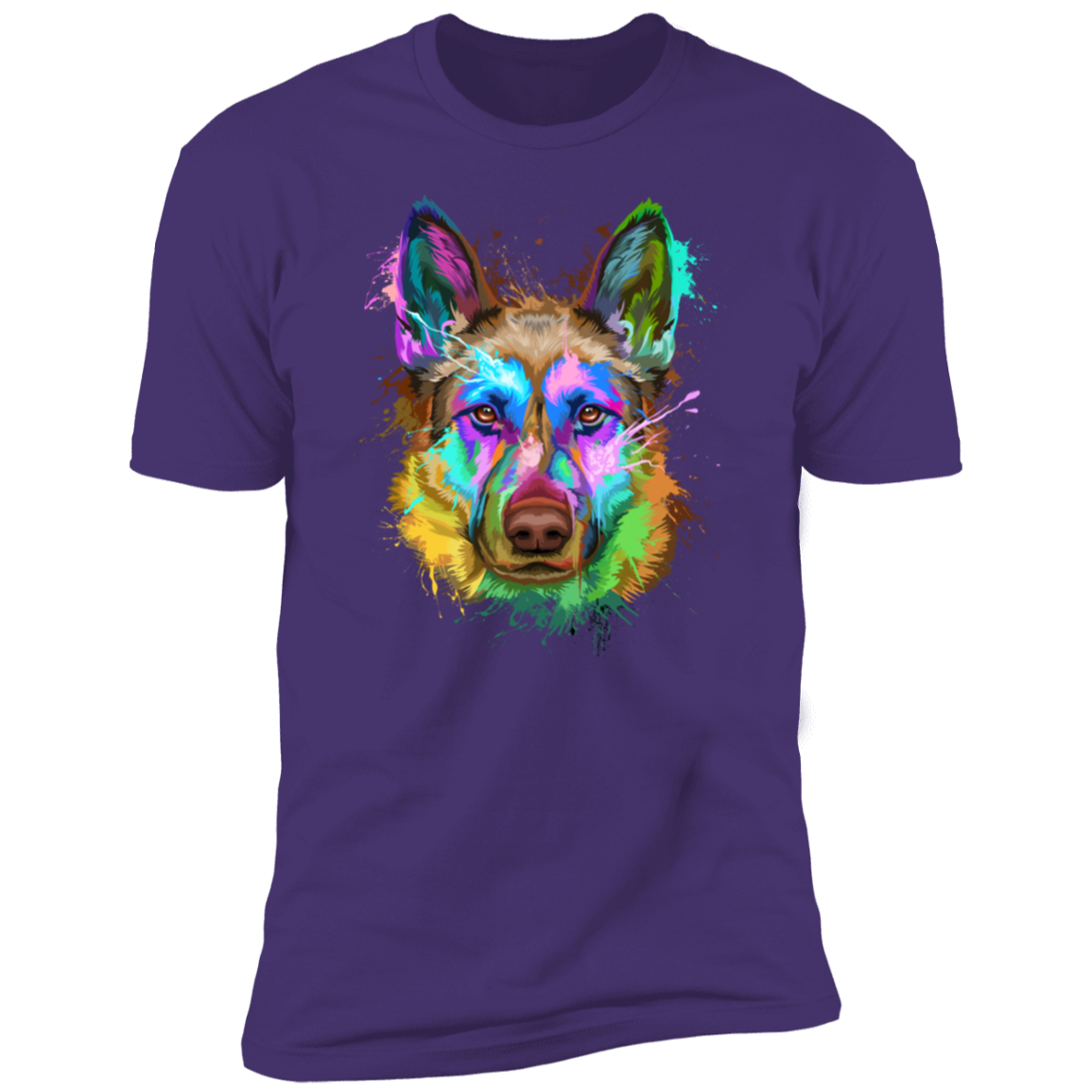 German Shepherd Splash P Short Sleeve T-Shirt