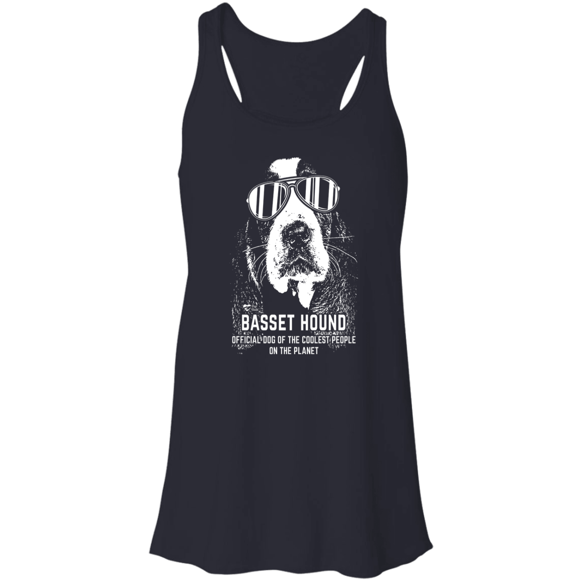 Coolest Basset Hound Flowy Racerback Tank