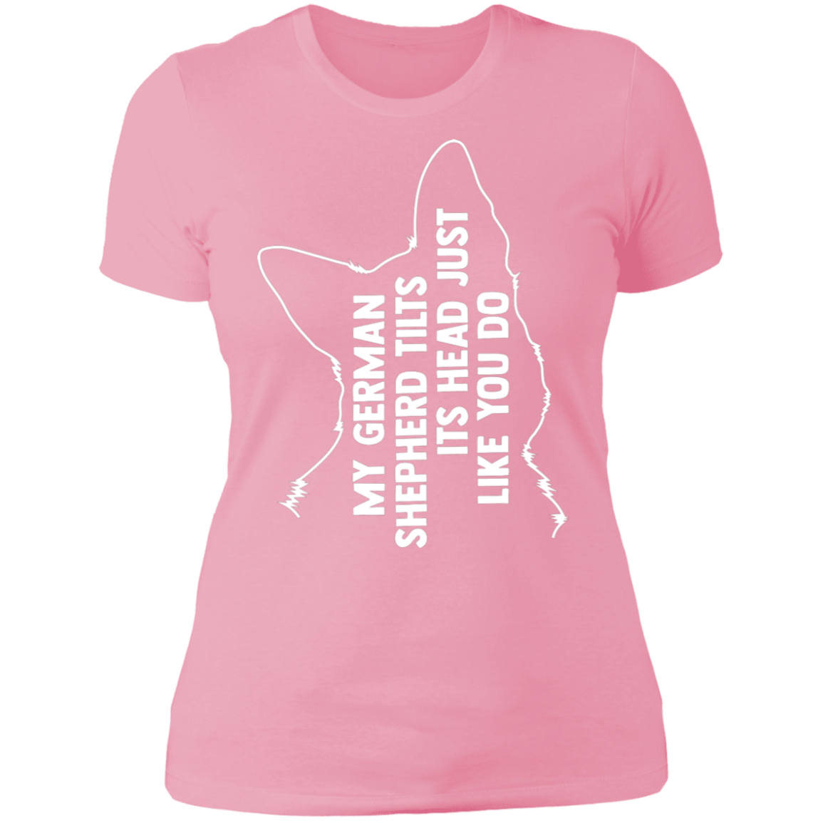 German Shepherd Tilt Head Ladies' Boyfriend T-Shirt