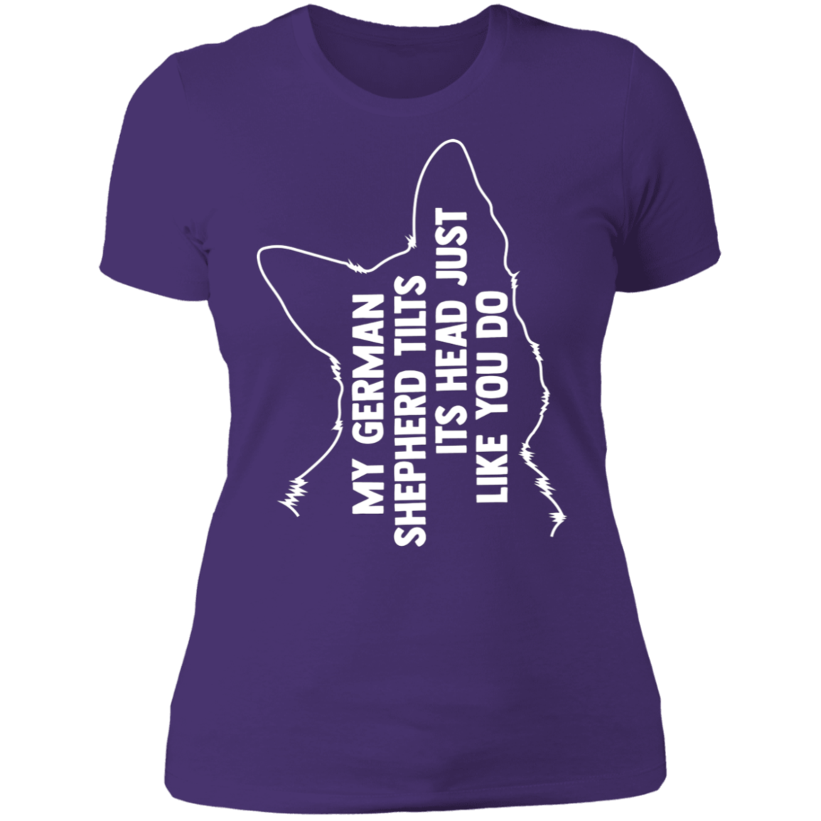 German Shepherd Tilt Head Ladies' Boyfriend T-Shirt