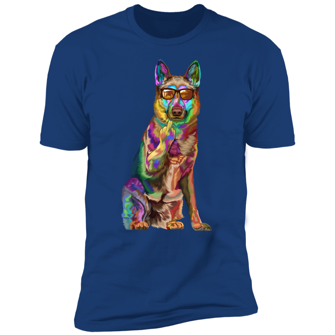 German Shepherd Middle Finger Short Sleeve T-Shirt