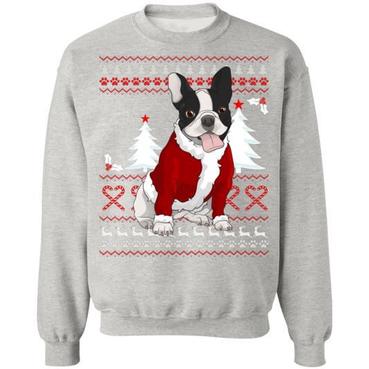 Boston Terrier Christmas Pullover Sweatshirt