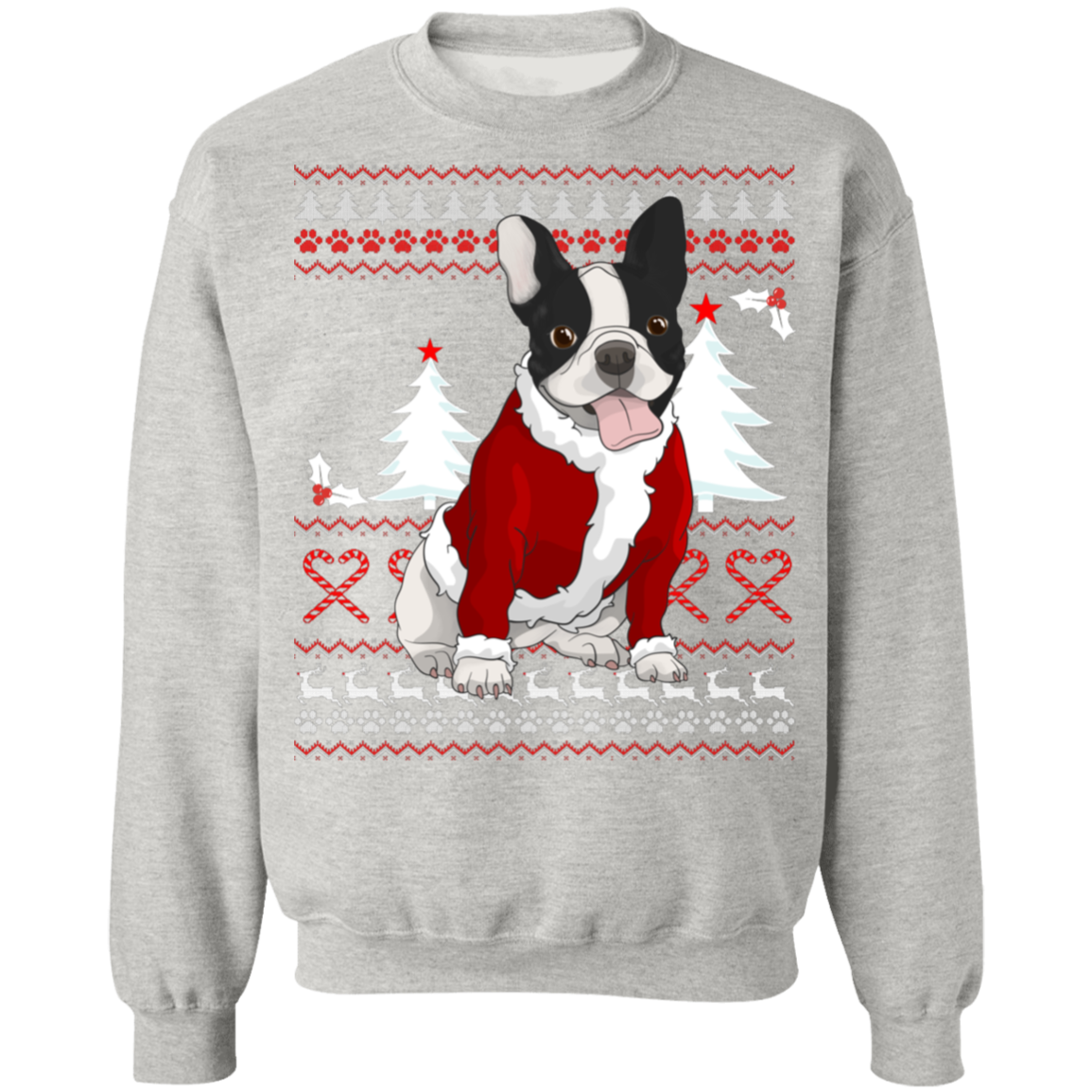 Boston Terrier Christmas Pullover Sweatshirt