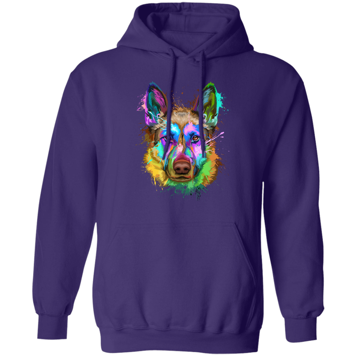 German Shepherd Splash Pullover Hoodie