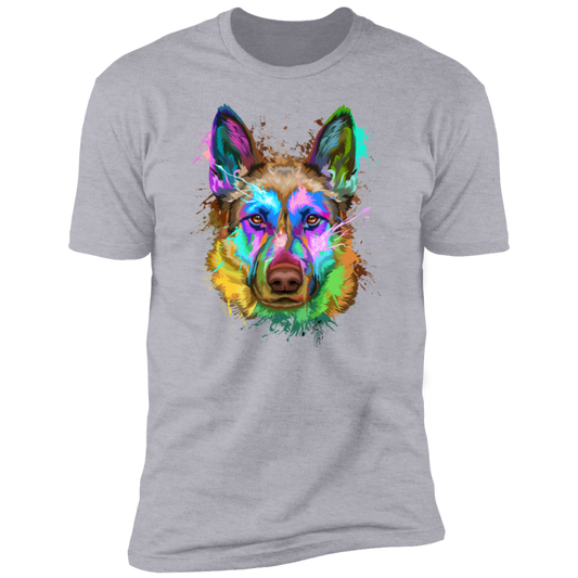German Shepherd Splash P Short Sleeve T-Shirt