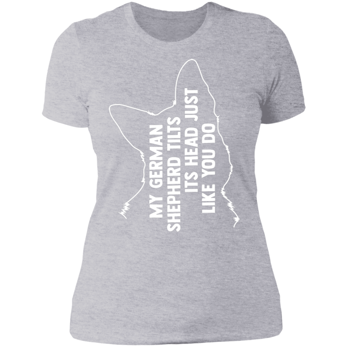 German Shepherd Tilt Head Ladies' Boyfriend T-Shirt