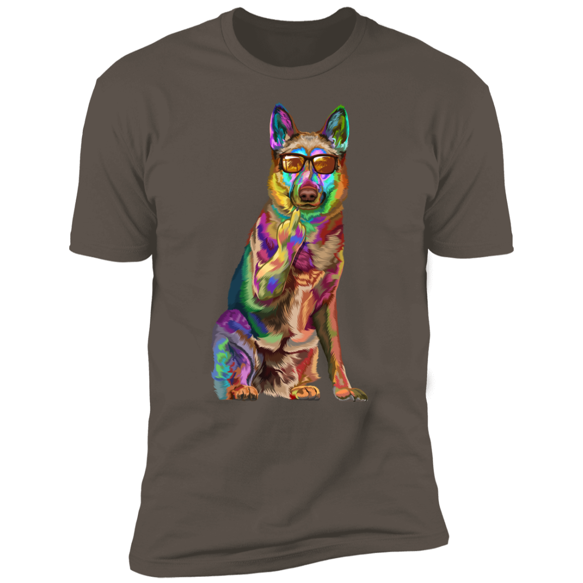 German Shepherd Middle Finger Short Sleeve T-Shirt