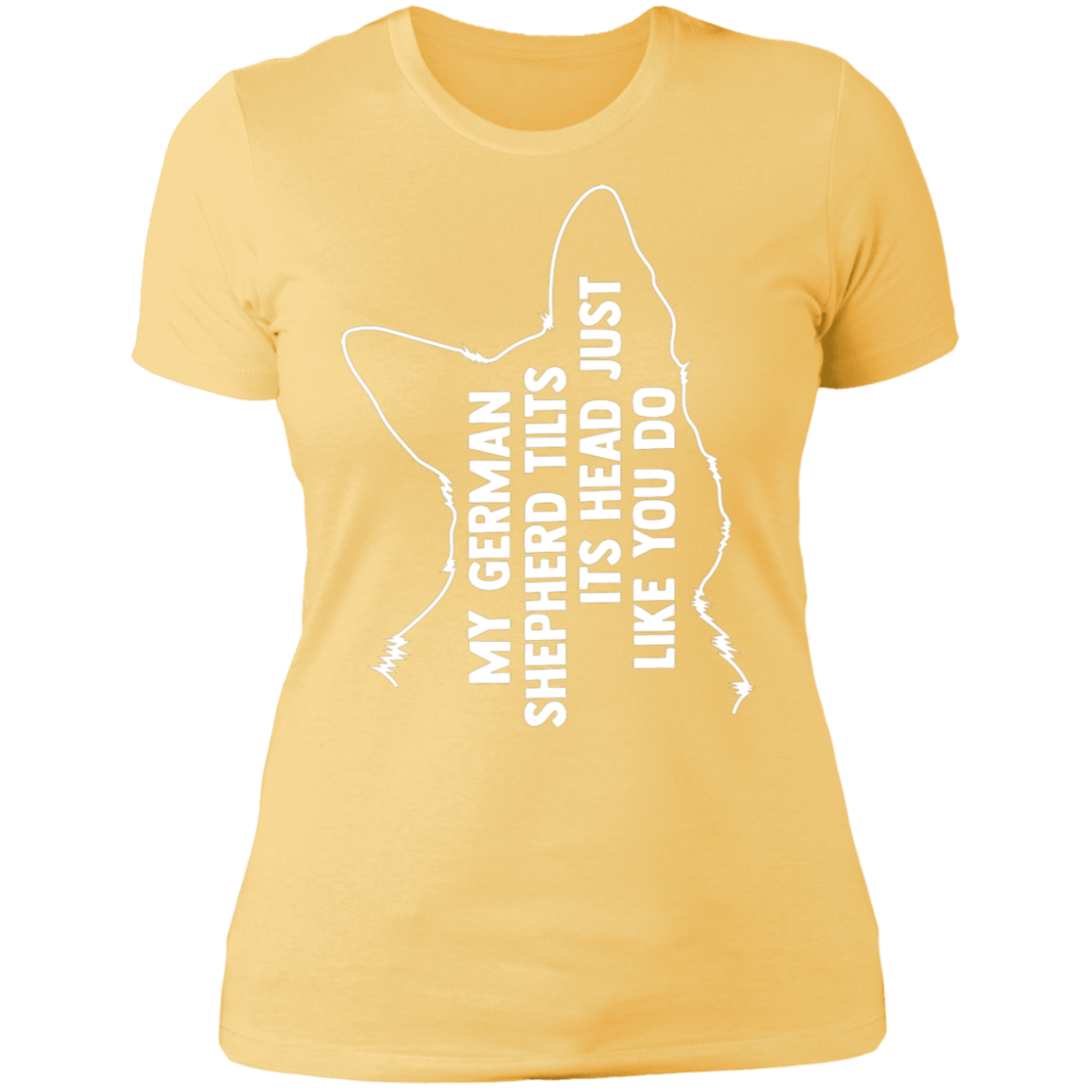 German Shepherd Tilt Head Ladies' Boyfriend T-Shirt